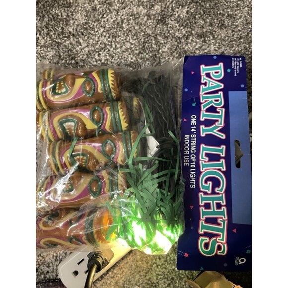 Amscan Tiki Party Lights 10 Blow Mold Style Covers RV Camper Luau Decor 14ft NOS - Picture 9 of 12